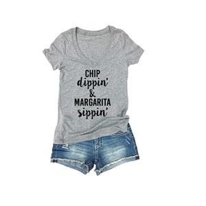Chip Dippin' Margarita Sippin' Women's V-Neck Shirt
